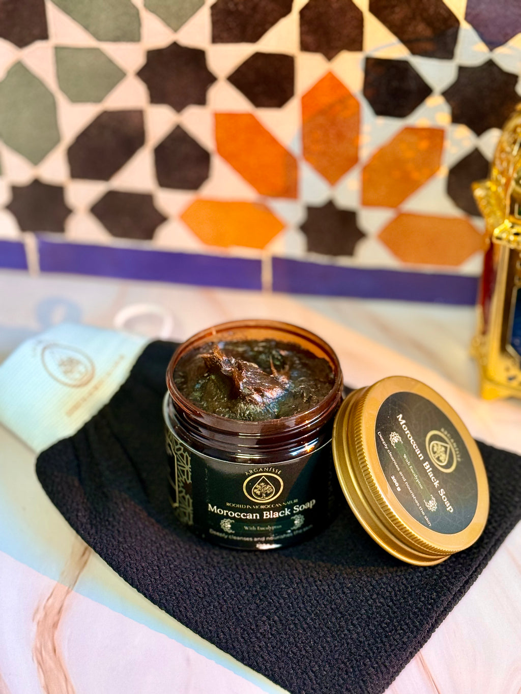 Black Soap & Kessa Glove Set