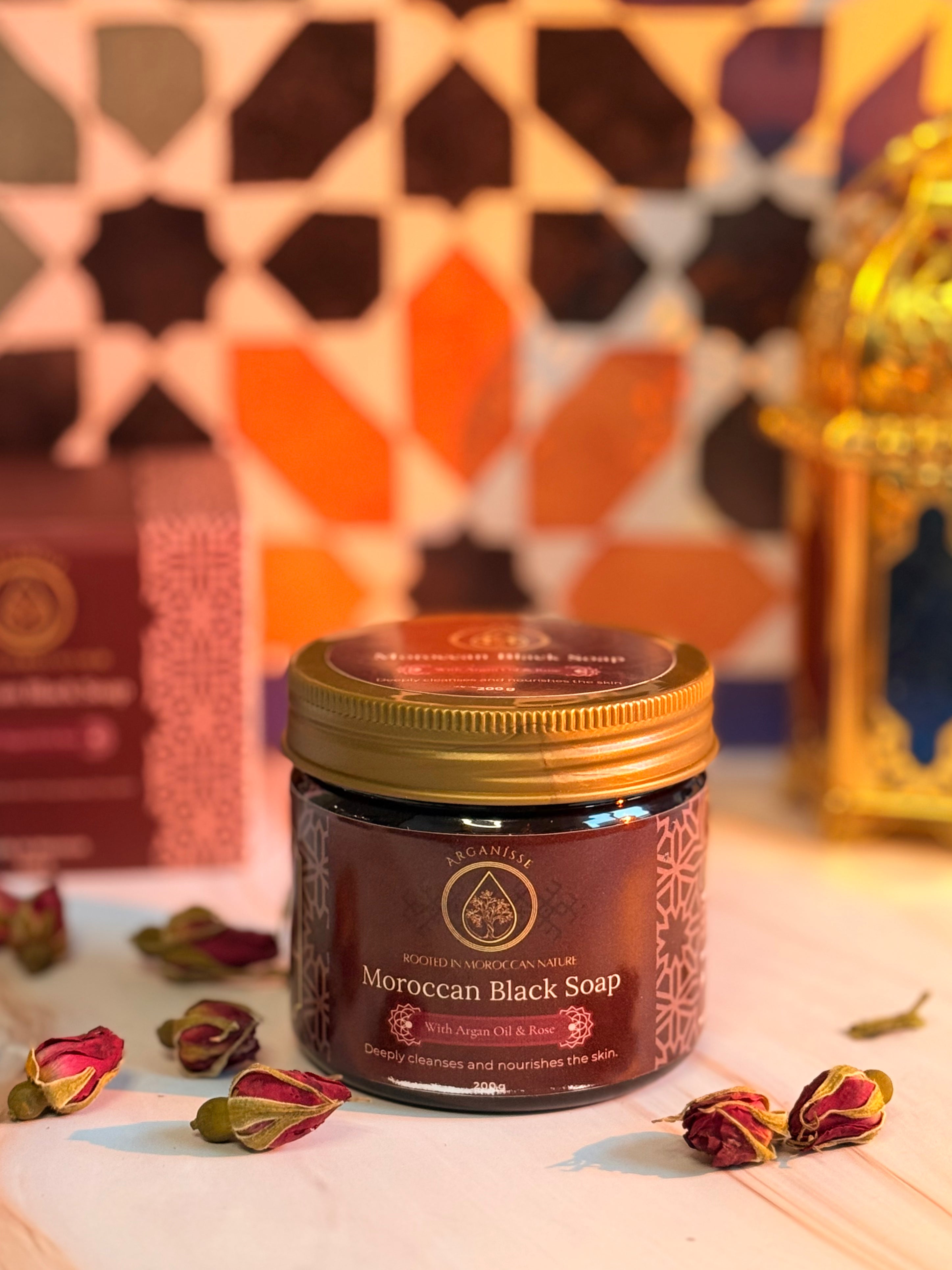 Moroccan Beldi Soap with Argan Oil & Rose – 200g