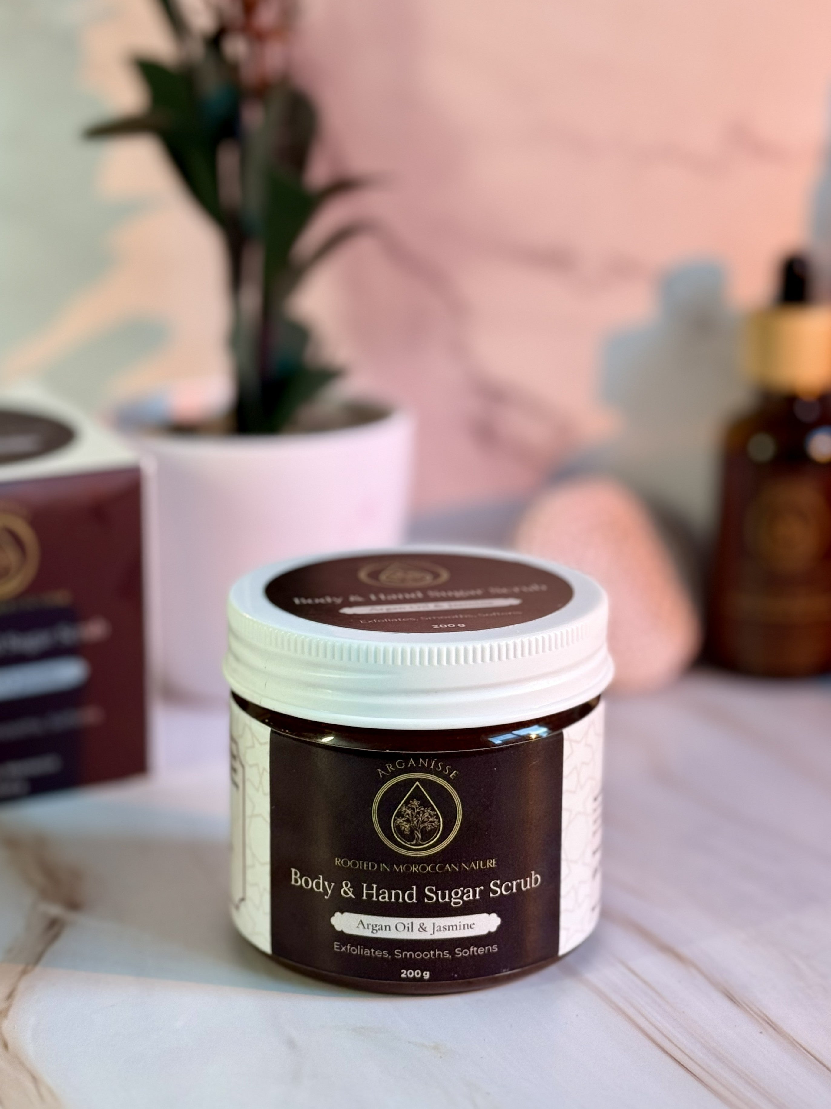 Argan & Jasmine Sugar Scrub – Hand & Body (200g)